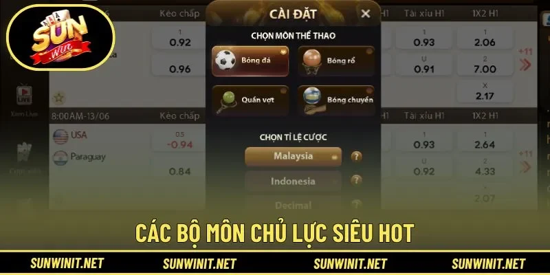 Các bộ môn chủ lực siêu hot